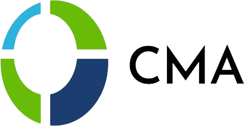 A green and blue logo for cnt