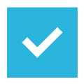 A green and blue square with an image of a check mark.